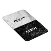 Weißer Marmor Schwarzer Marmor Saubere Geschirrspü Magnet (Rechte Seite)