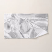 Weißer Marmor Silver Glitzer Agate Elegant Badhandtuch Set (Handtuch)