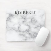 Weißer Marmor Silver Glitzer Mousepad (Mit Mouse)