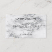 Weißer Marmor Silver Glitzer Visitenkarte (Rückseite)