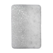 Weißer Marmor Silver Ombre Glitzer Glam #1 Badematte (Vorderseite Vertikal)