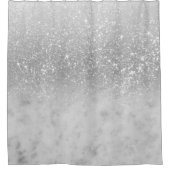 Weißer Marmor Silver Ombre Glitzer Glam #1 Duschvorhang (Vorderseite)