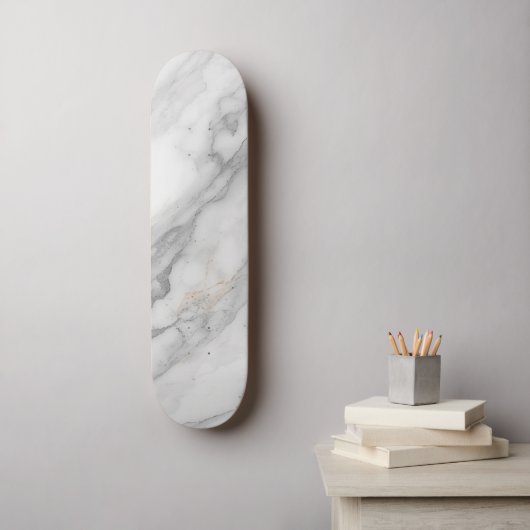 Weißer Marmor Skateboard (Wandkunst)