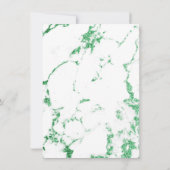 Weißer Marmor Smaragdgras Grüner Glitzer Geburtsta Einladung (Rückseite)
