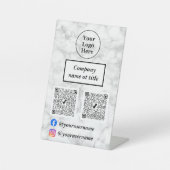 Weißer Marmor Sockelschild (Vorderseite)