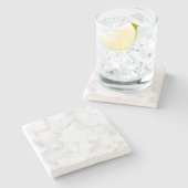 Weißer Marmor Steinuntersetzer (Seitenansicht)