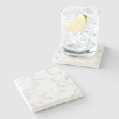 Weißer Marmor Steinuntersetzer (Seitenansicht)