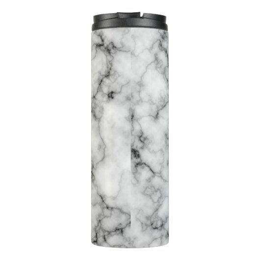 Weißer Marmor Thermosbecher (Rückseite)