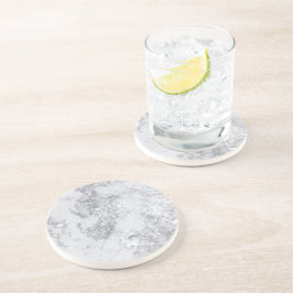 Weißer Marmor Tiefdruck Getränkeuntersetzer