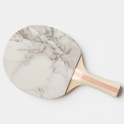 Weißer Marmor Tischtennis Schläger (Seitenansicht)