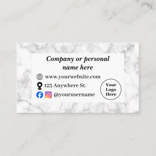 Weißer Marmor Treuekarte (Rückseite)