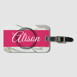 Weißer Marmor und Fuchsienrosa tragen den Namen. Gepäckanhänger