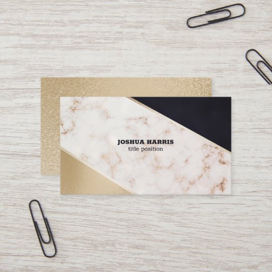 Weißer Marmor und Glitzer Visitenkarte (Vorderseite/Rückseite Beispiel)