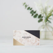 Weißer Marmor und Glitzer Visitenkarte (Stehend Vorderseite)