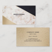 Weißer Marmor und Glitzer Visitenkarte (Vorne/Hinten)