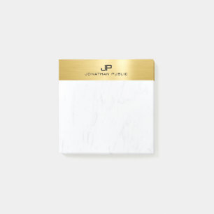 Weißer Marmor und Gold elegantes einfaches Templat Post-it Klebezettel