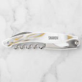 Weißer Marmor und Gold Kellnermesser (Rückseite)