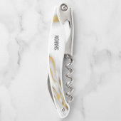 Weißer Marmor und Gold Kellnermesser (Rückseite)