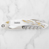 Weißer Marmor und Gold Kellnermesser (Vorderseite)