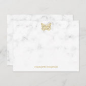 Weißer Marmor und Goldbarmherzigkeit Personalisier Mitteilungskarte (Vorne/Hinten)