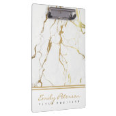 Weißer Marmor und Goldkörner Klemmbrett (Rechts)