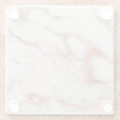 Weißer Marmor und Imitat Rose Gold Glasuntersetzer (Rückseite)
