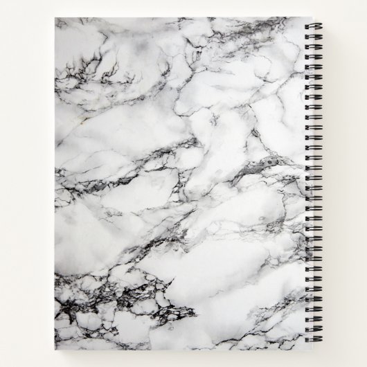 Weißer Marmor und Lila Rahmen Notizblock (Rückseite)