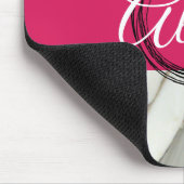 Weißer Marmor und rosa fuchsienfarbener individuel Mousepad (Ecke)