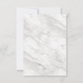 Weißer Marmor und Rose Gold Moderne Hochzeitsreise RSVP Karte (Rückseite)