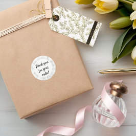 Weißer Marmor Vielen Dank Runder Aufkleber