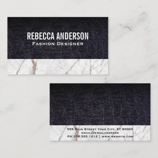 Weißer Marmor Visitenkarte (Vorne/Hinten)