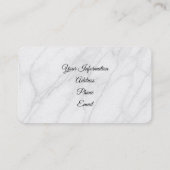 Weißer Marmor Visitenkarte (Rückseite)