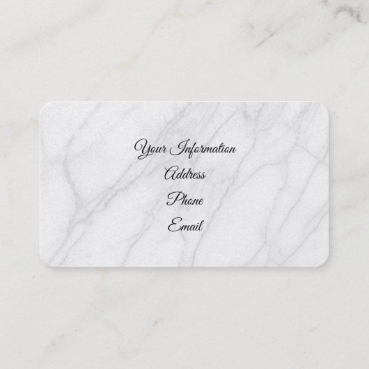 Weißer Marmor Visitenkarte (Rückseite)