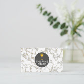 Weißer Marmor | Weinglas Visitenkarte (Stehend Vorderseite)