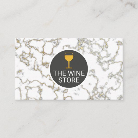 Weißer Marmor | Weinglas Visitenkarte (Vorderseite)