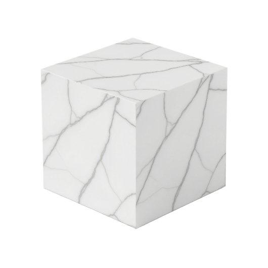 Weißer Marmor Würfel (Vorderseite Schrägansicht)