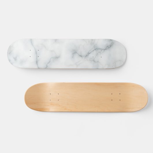 weißer Marmorausdruck Skateboard (Horizontal)