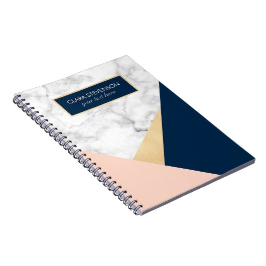 Weißer Marmorgoldgelb in pfirsichblauer Farbe Notizblock (Rechte Seite)