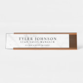 Weißer Marmorhintergrund besonders angefertigt Schreibtischnamensplakette (Vorderseite )