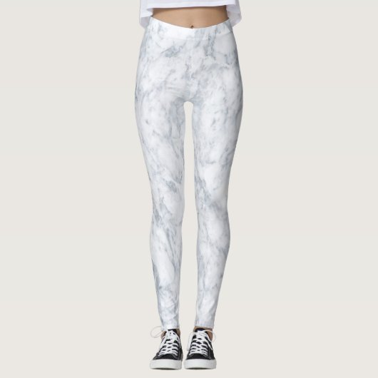weißer Marmorlook Leggings (Vorderseite)