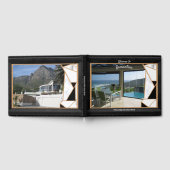 Weißer Marmorsalat mit Onyx-Schwarz-abstrakt Gästebuch (Voll)