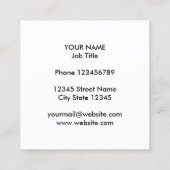 Weißer Marmorstein der eleganten Quadratische Visitenkarte (Rückseite)