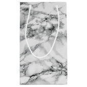 Weißer Marmorstein - Geschenktasche Modernes Desig Kleine Geschenktüte (Rückseite)