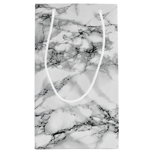 Weißer Marmorstein - Geschenktasche Modernes Desig Kleine Geschenktüte (Rückseite)