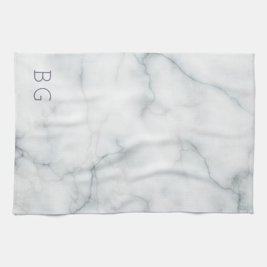 weißer Marmorstein Geschirrtuch (Horizontal)