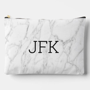 Weißer Marmorstein kundenspezifisch monogramm groß Zubehörtasche