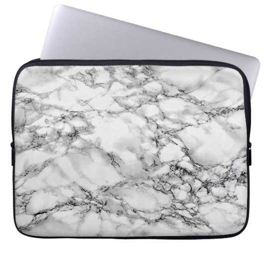 Weißer Marmorstein - Notebookschlauch Laptopschutzhülle (Vorderseite)