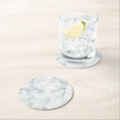 weißer Marmorstein Runder Pappuntersetzer (Vor Ort)