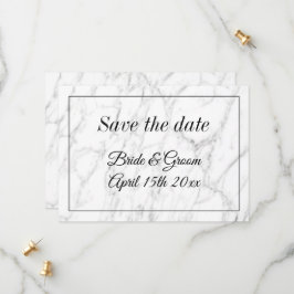 Weißer Marmorstein Save the Date Hochzeitskarte