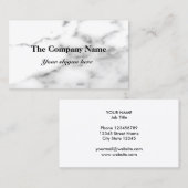 Weißer Marmorsteinhintergrund-Visitenkarteentwurf Visitenkarte (Vorne/Hinten)